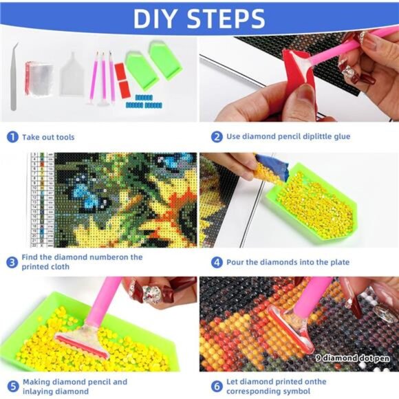 Diamond Painting Kits for Adults, 12x16 Inch DIY Paint by Numbers for Adults - Picture 6 of 7